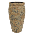 Vaso de Chão Jumbo em Cerâmica 100x50cm Bege Toscano Slim Romano Bella Art Vetrificados