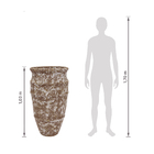 Vaso de Chão Jumbo em Cerâmica 103x56cm Marrom Doha Bella Art Vetrificados