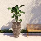 Vaso de Chão Jumbo em Cerâmica 103x56cm Marrom Doha Bella Art Vetrificados