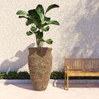 Vaso de Chão Jumbo em Cerâmica 120x61cm Bege Doha Bella Art Vetrificados