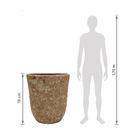 Vaso de Chão Jumbo em Cerâmica 78x68cm Bege Bag Alto Bella Art Vetrificados