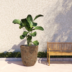 Vaso de Chão Jumbo em Cerâmica 78x68cm Bege Bag Alto Bella Art Vetrificados