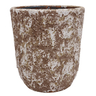 Vaso de Chão Jumbo em Cerâmica 78x68cm Marrom Bag Alto Bella Art Vetrificados