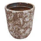 Vaso de Chão Jumbo em Cerâmica 78x68cm Marrom Bag Alto Bella Art Vetrificados