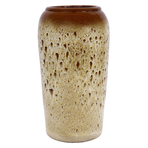 Vaso de Chão Jumbo em Cerâmica 85x36cm Bege Timbu Bella Art Vetrificados