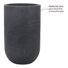 Vaso de Chão Jumbo em Plástico 80x50cm com Prato Preto Decô Vasart