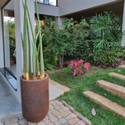 Vaso de Chão Jumbo em Plástico 80x50cm com Prato Rusty Decô Vasart