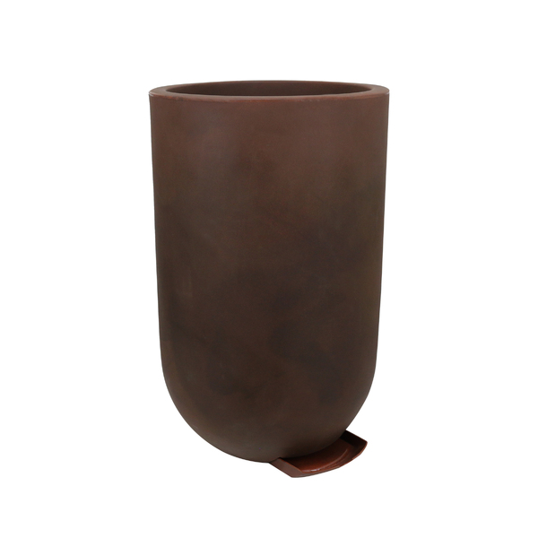 Vaso de Chão Jumbo em Plástico 80x50cm com Prato Rusty Decô Vasart