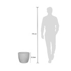 Vaso de Chão Médio Plástico 33,5x42cm Cimento Queimado Liso Redondo Japi