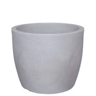 Vaso de Chão Médio Plástico 33,5x42cm Cimento Queimado Liso Redondo Japi