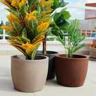 Vaso de Chão Médio Plástico 33,5x42cm Macchiato Liso Redondo Japi