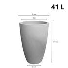 Vaso de Chão Médio Plástico 54,5x37,4cm Preto Ardósia Liso Cônico Japi