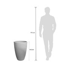 Vaso de Chão Médio Plástico 54,5x37,4cm Preto Ardósia Liso Cônico Japi