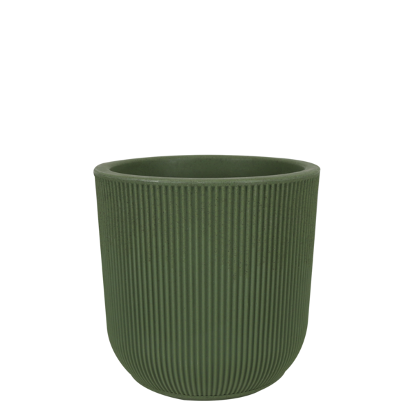 Vaso de Chão Médio Plástico  37x37cm com Prato Verde Artstone  SP27 Vasart
