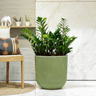 Vaso de Chão Médio Plástico  45x45cm com Prato Verde Caipirinha SP27 Vasart