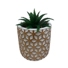 Vaso De Cimento Com Estampa Geométrica