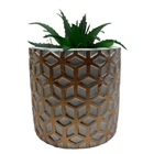 Vaso De Cimento Com Estampa Geométrica