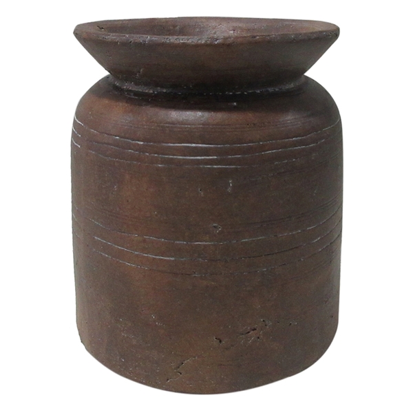 Vaso De Cimento Marrom 19cm X 19cm X 22 5cm