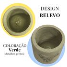 Vaso De Cimento Vintage Passáro Verde - Estilo Barro