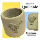 Vaso De Cimento Vintage Passáro Verde - Estilo Barro