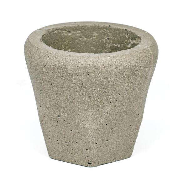 Vaso De Concreto Artesanal Decorativo Bowling 9,5cm Cinza