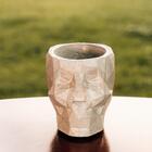 Vaso De Concreto Artesanal Decorativo Caveira 9,5cm Cinza