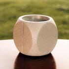 Vaso De Concreto Artesanal Decorativo Dado 10cm Cinza