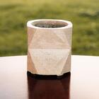 Vaso De Concreto Artesanal Decorativo Geometric 9,7cm Cinza
