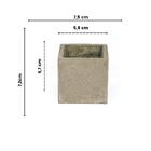 Vaso De Concreto Artesanal Decorativo Quadrado 7,2cm Cinza