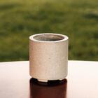 Vaso De Concreto Artesanal Decorativo Redondo 7,2cm Cinza