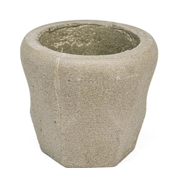 Vaso De Concreto Decorativo Bowling 9,5cm Cinza Linha Eco