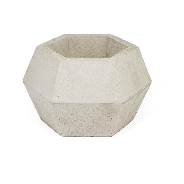 Vaso De Concreto Decorativo Diamante 9,5cm Cinza Linha Eco