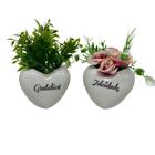 Vaso De Coração Com Escritas Felicidade E Gratidão