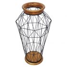 Vaso De Ferro E Madeira 26cm X 26cm X 51 7cm