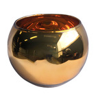 Vaso De Flores Dourado Espelhado Redondo 13 Cm