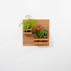 Vaso de Madeira Vazado Marrom 18x18cm Massol