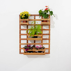 Vaso de Madeira Vazado Marrom 18x18cm Massol