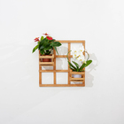 Vaso de Madeira Vazado Marrom 18x18cm Massol