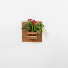 Vaso de Madeira Vazado Marrom 18x18cm Massol