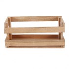 Vaso de Madeira Vazado Marrom 18x32cm Massol