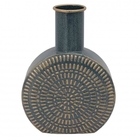 Vaso De Metal Azul Marinho E Dourado