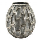 Vaso De Metal Prata 18cm X 18cm X 30cm