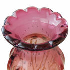 Vaso De Murano Cristais São Marcos Rosa E Âmbar Com Ouro 24k