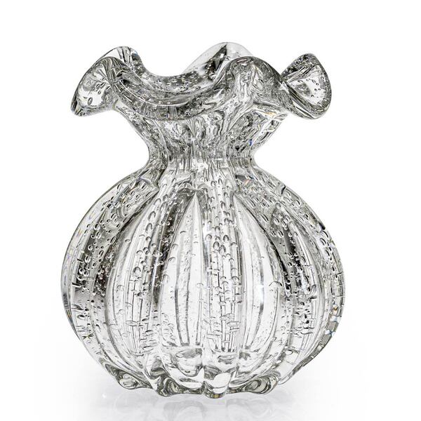 Vaso De Murano Transparente Trouxinha 11,5x13cm St1670