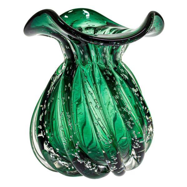 Vaso De Murano Trouxinha Verde 16x15cm Od0014 St1667