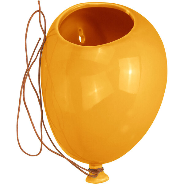 Vaso De Parede Balão Decorativo Cachepo Cerâmica Amarelo