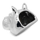 Vaso De Parede Cachepot Hipopótamo Prateado Porcelana