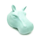 Vaso De Parede Cachepot Hipopótamo Verde Cerâmica