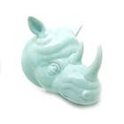 Vaso De Parede Cachepot Rinoceronte Verde Porcelana