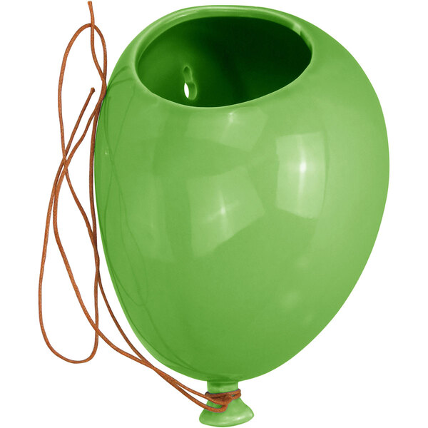 Vaso De Parede Decorativo Balão Cachepô Cerâmica Verde